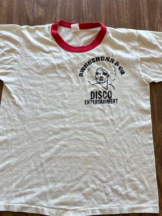 Fruit of the Loom Tops - Vintage Disco Entertainment Graphic Ringer Tee